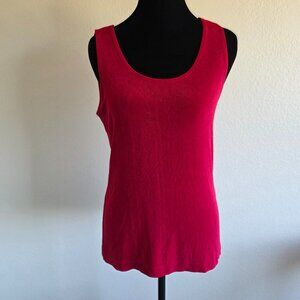 Chico's Travelers Top Tank Stretch Sleeveless Scoop Neck Red Size 1 Medium Vtg